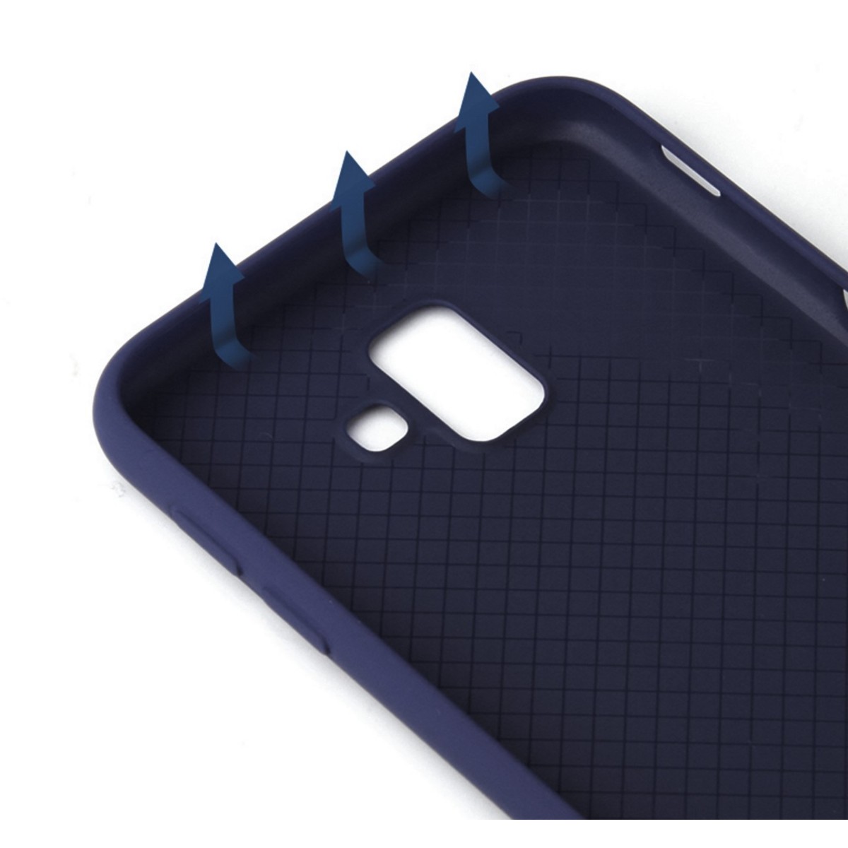 Funda Silicona Líquida Ultra Suave para Samsung Galaxy J6+ Plus color Azul oscura