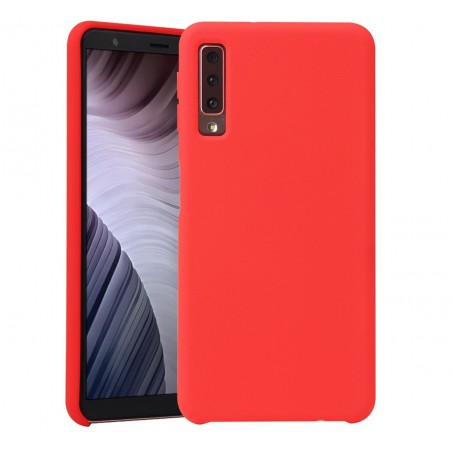 Funda Silicona Líquida Ultra Suave para Samsung Galaxy A7 (2018) color Roja