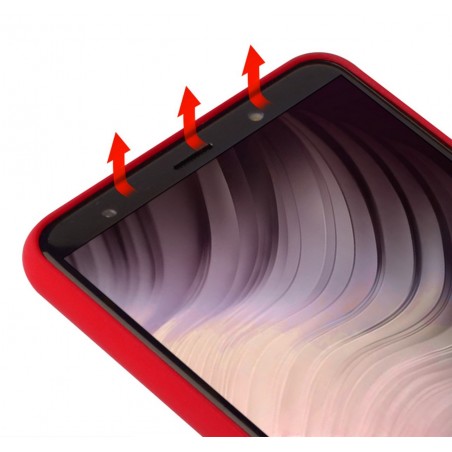 Funda Silicona Líquida Ultra Suave para Samsung Galaxy A7 (2018) color Roja