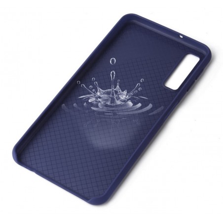 Funda Silicona Líquida Ultra Suave para Samsung Galaxy A7 (2018) color Azul oscura