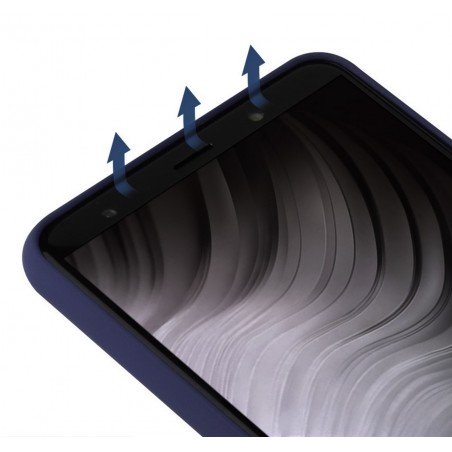 Funda Silicona Líquida Ultra Suave para Samsung Galaxy A7 (2018) color Azul oscura