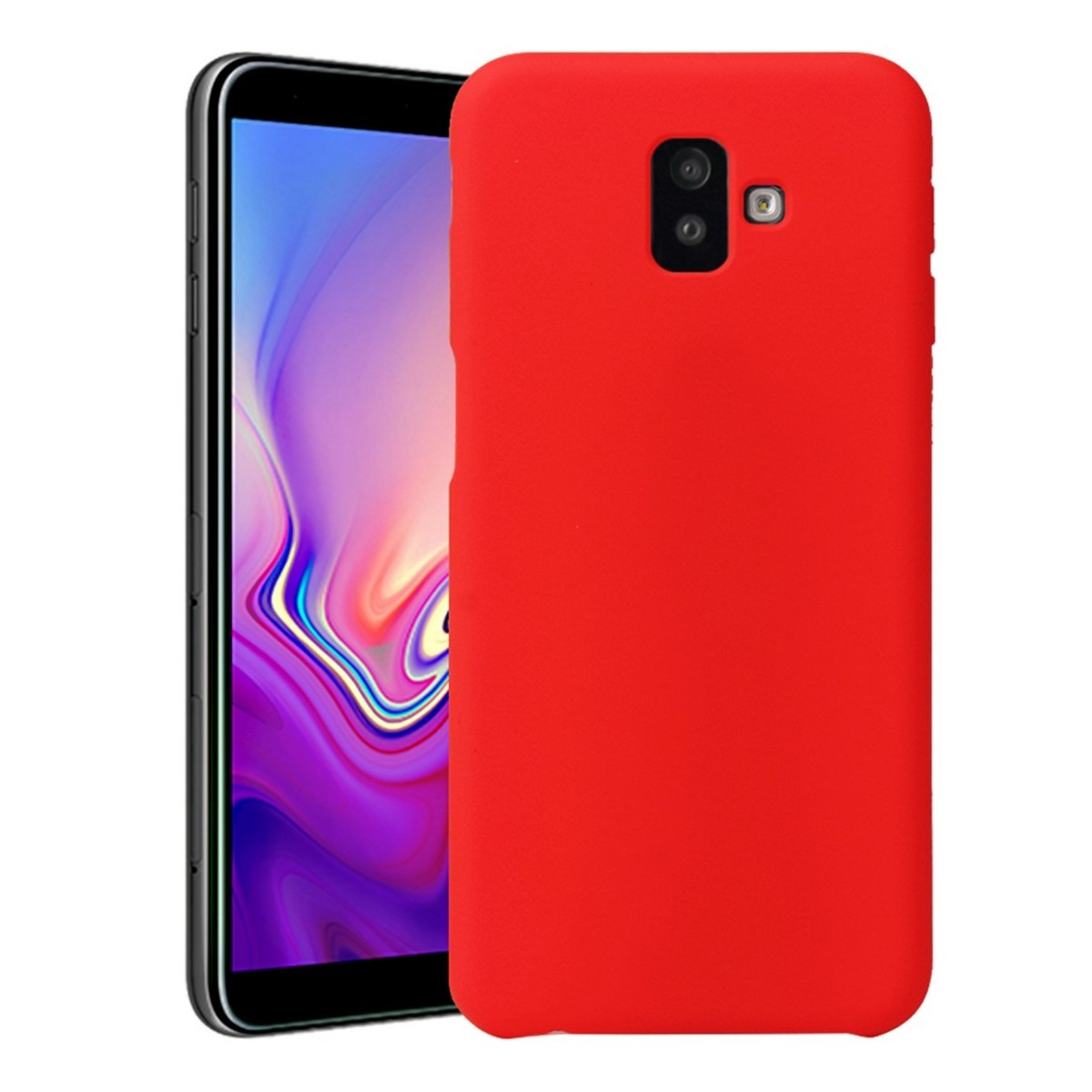 Funda Silicona Líquida Ultra Suave para Samsung Galaxy J6+ Plus color Roja