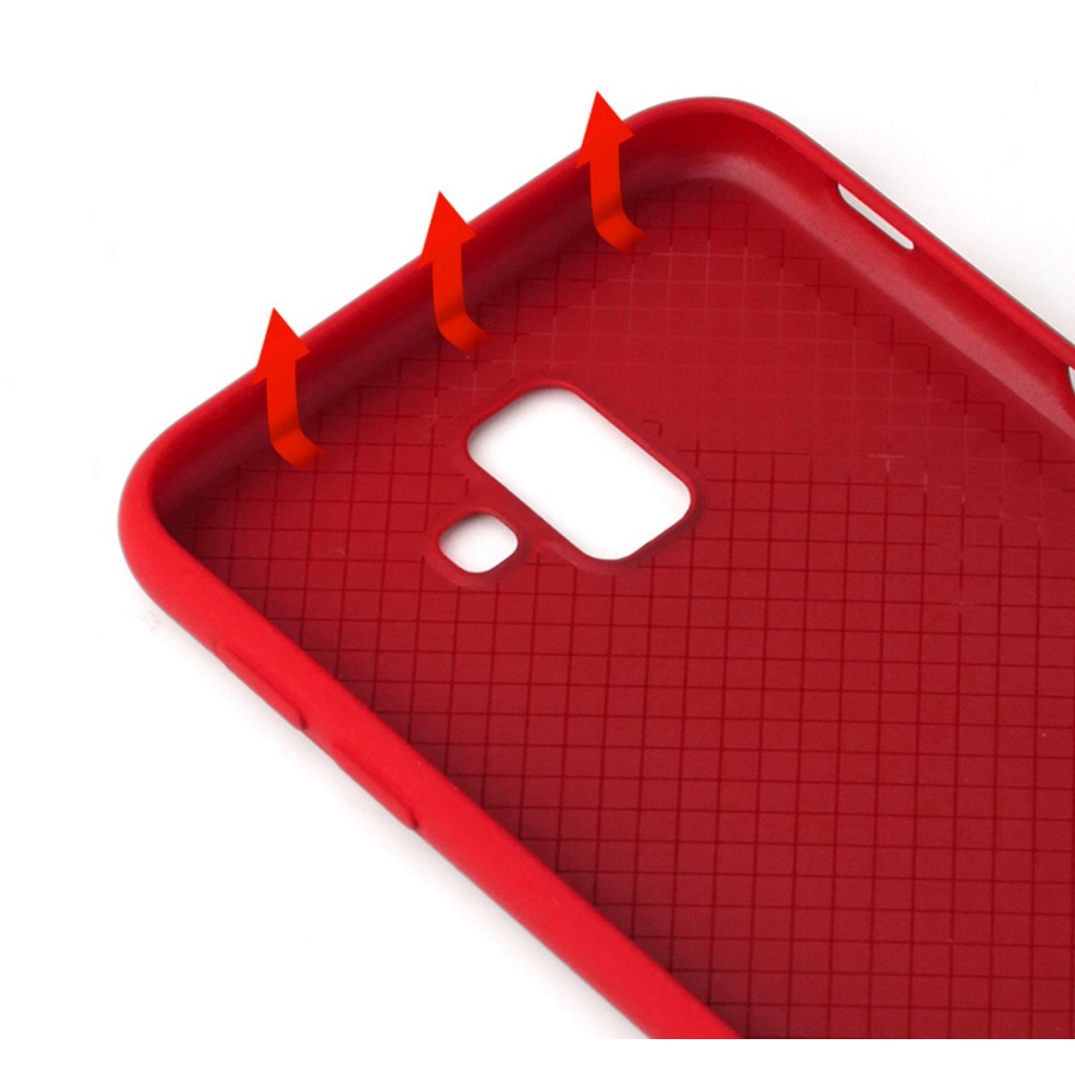 Funda Silicona Líquida Ultra Suave para Samsung Galaxy J6+ Plus color Roja