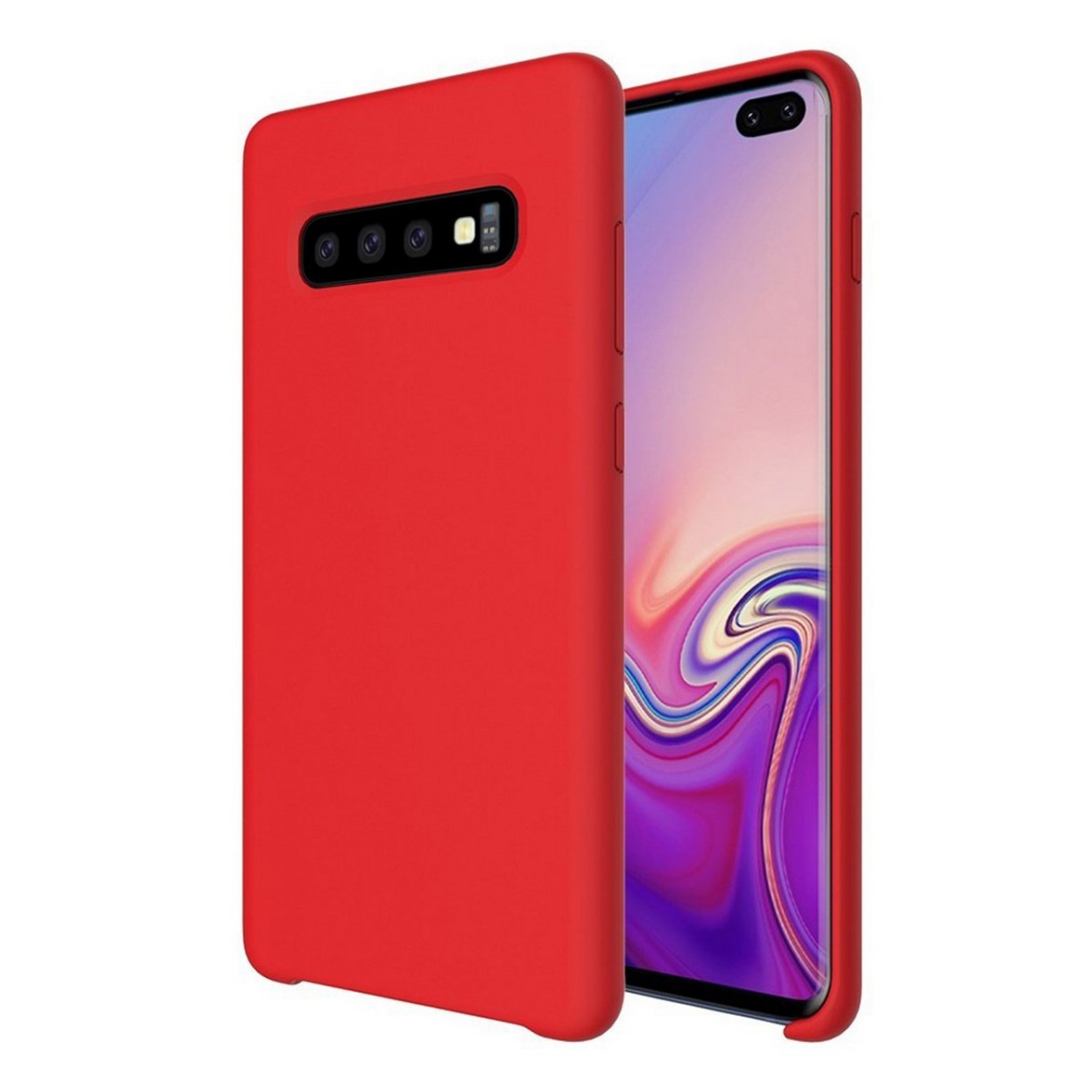 Funda Silicona Líquida Ultra Suave para Samsung Galaxy S10 Plus color Roja