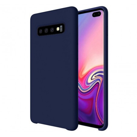 Funda Silicona Líquida Ultra Suave para Samsung Galaxy S10 Plus color Azul oscura