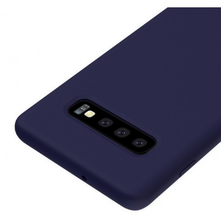 Funda Silicona Líquida Ultra Suave para Samsung Galaxy S10 Plus color Azul oscura