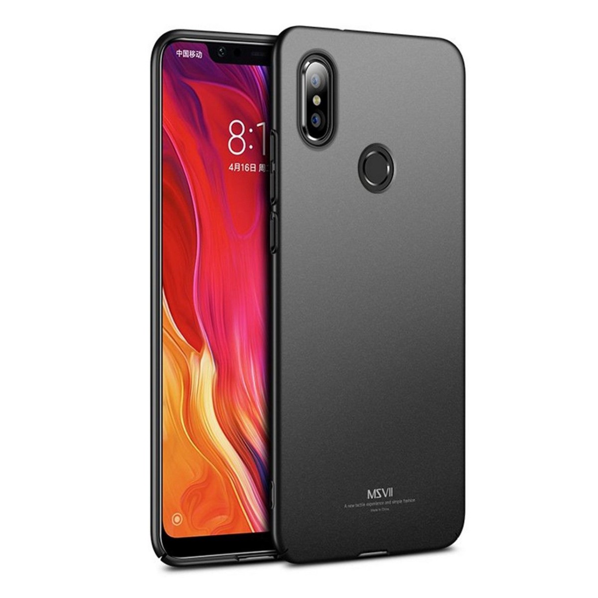 Carcasa Funda Dura Completa marca MSVII para Xiaomi Mi 8 color Negra
