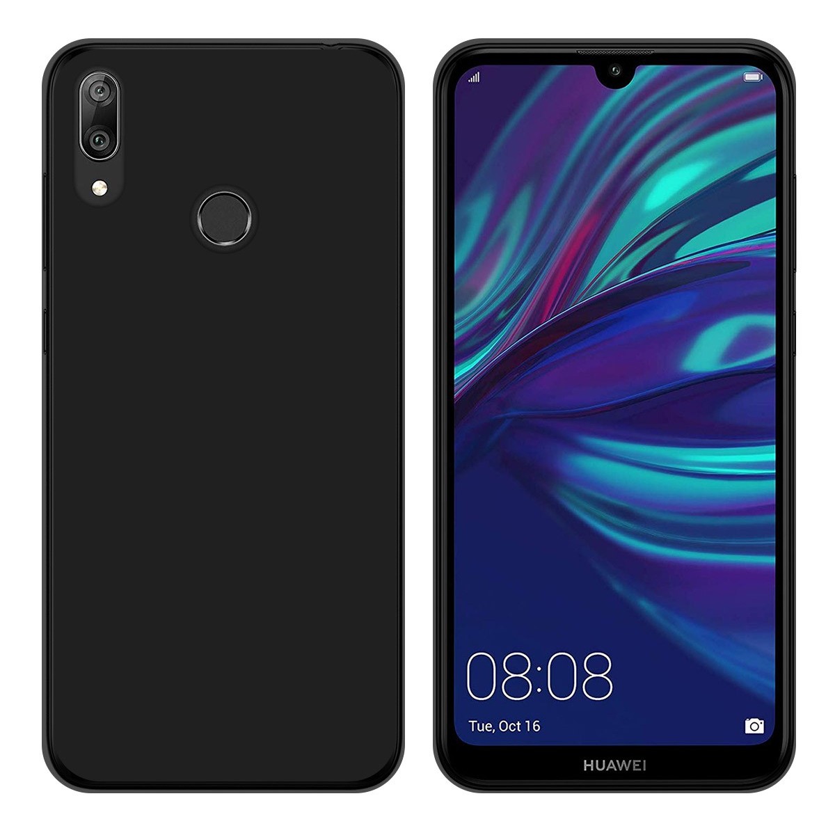 Funda Gel Tpu para Huawei Y7 2019 Color Negra