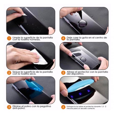 Protector Cristal Templado Completo Curvo UV Full Glue para Samsung Galaxy S9