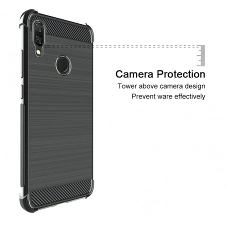 Funda Gel Tpu Anti-Shock Carbon Negra para Xiaomi Redmi Note 7