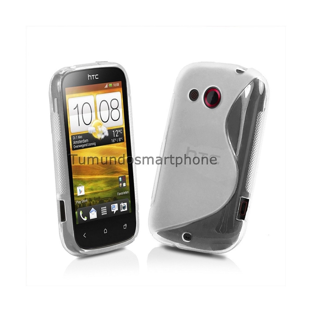 Funda Gel Tpu HTC Desire C S Line Color Transparente