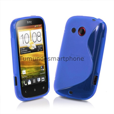 Funda Gel Tpu HTC Desire C S Line Color Azul