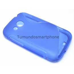 Funda Gel Tpu HTC Desire C S Line Color Azul 2
