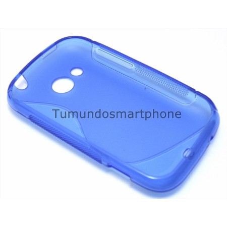 Funda Gel Tpu HTC Desire C S Line Color Azul