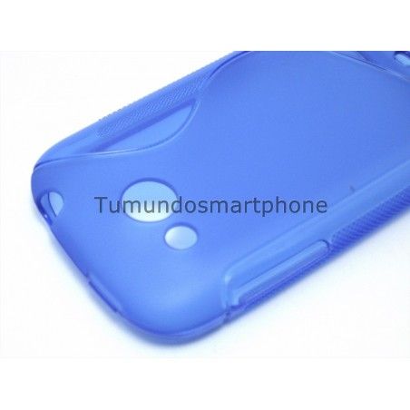 Funda Gel Tpu HTC Desire C S Line Color Azul