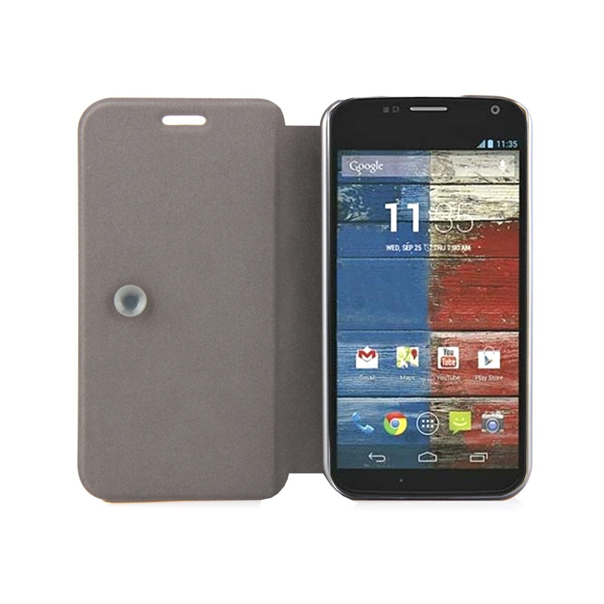 Funda Soporte Piel Texturizada Negra para Motorola Moto X