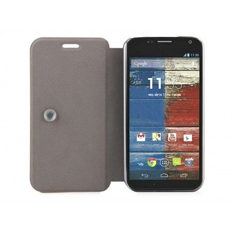 Funda Soporte Piel Texturizada Negra para Motorola Moto X
