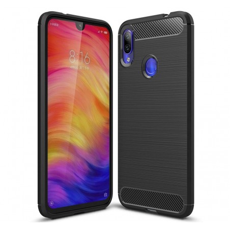 Funda Gel Tpu Tipo Carbon Negra para Xiaomi Redmi Note 7
