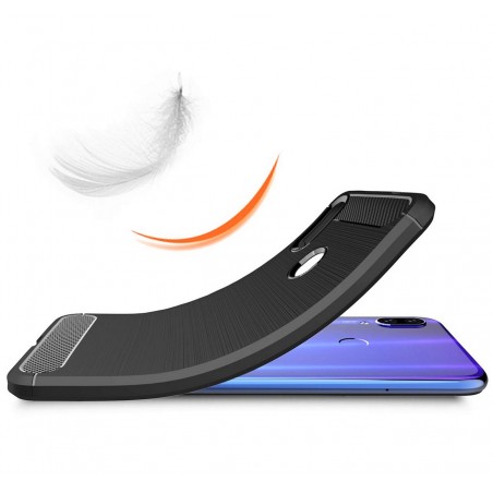 Funda Gel Tpu Tipo Carbon Negra para Xiaomi Redmi Note 7