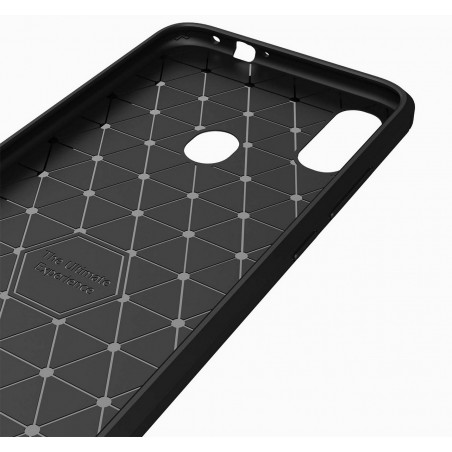 Funda Gel Tpu Tipo Carbon Negra para Xiaomi Redmi Note 7