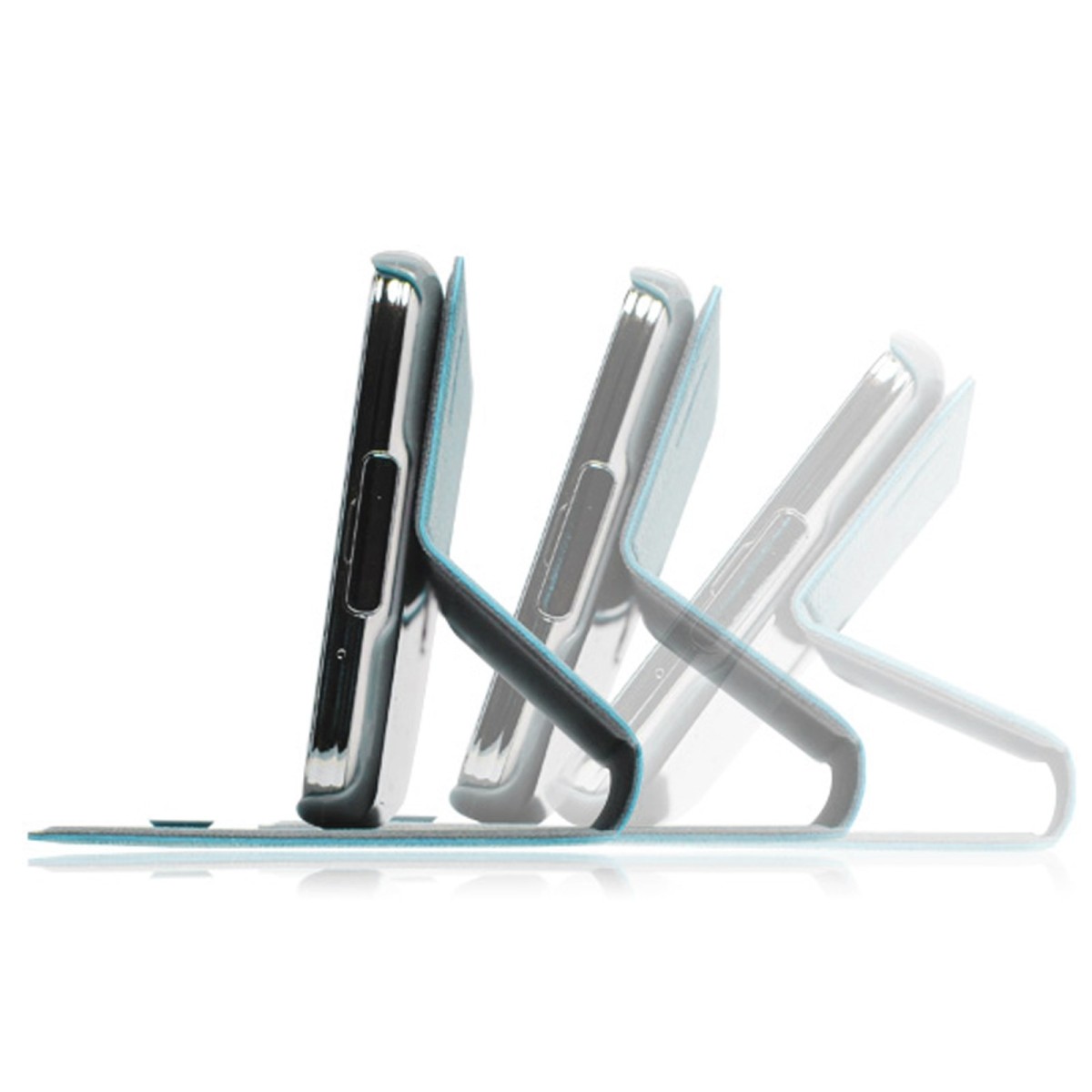 Funda Soporte Piel Texturizada Azul para Samsung Galaxy S5 / S5 Neo