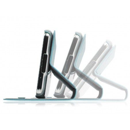 Funda Soporte Piel Texturizada Azul para Samsung Galaxy S5 / S5 Neo