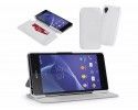 Funda Soporte Casebase Piel Blanca para Sony Xperia Z2