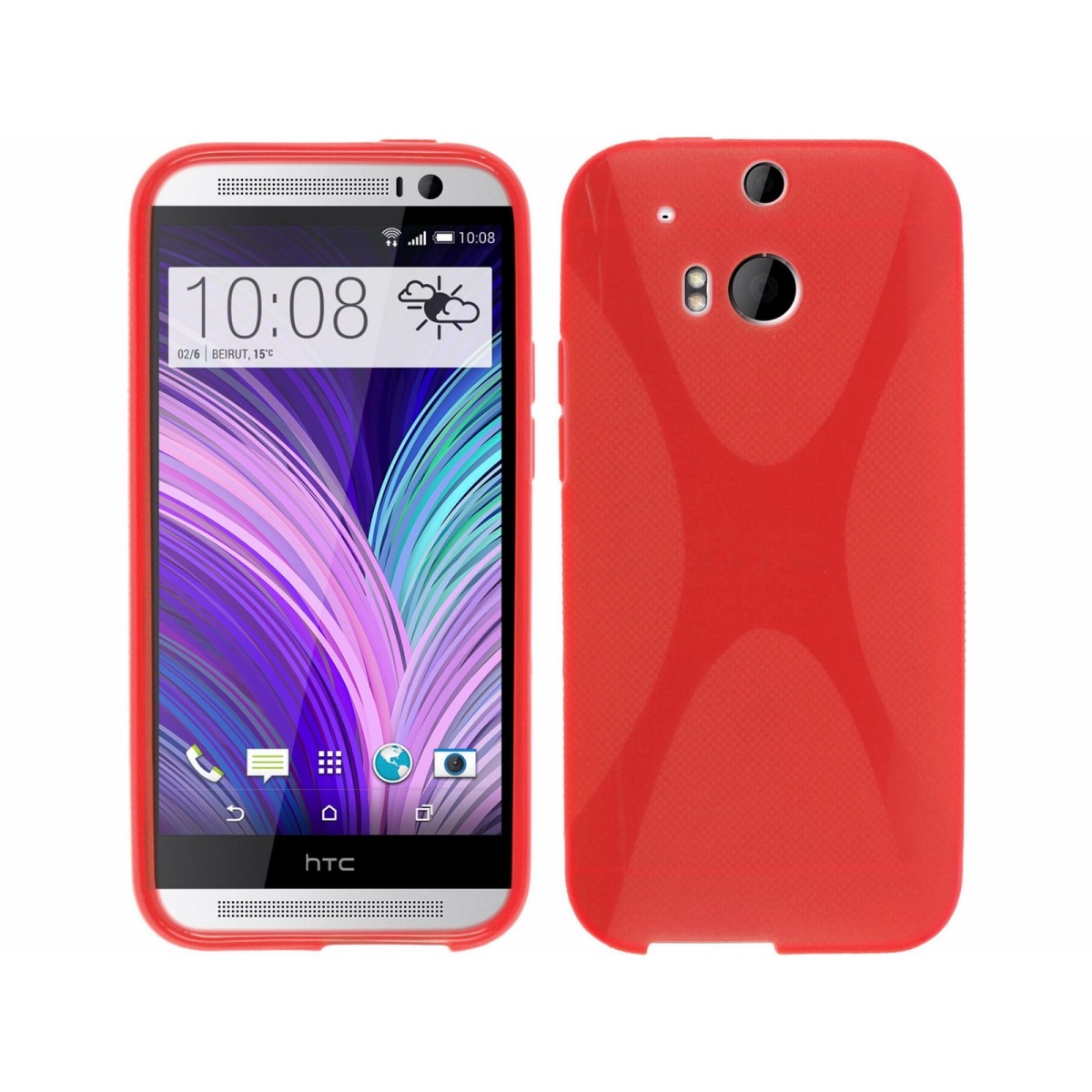 Funda Gel Tpu HTC One 2 (M8) X Line Color Roja