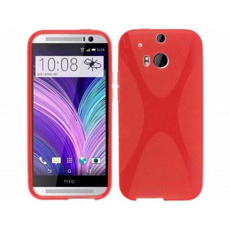Funda Gel Tpu HTC One 2 (M8) X Line Color Roja