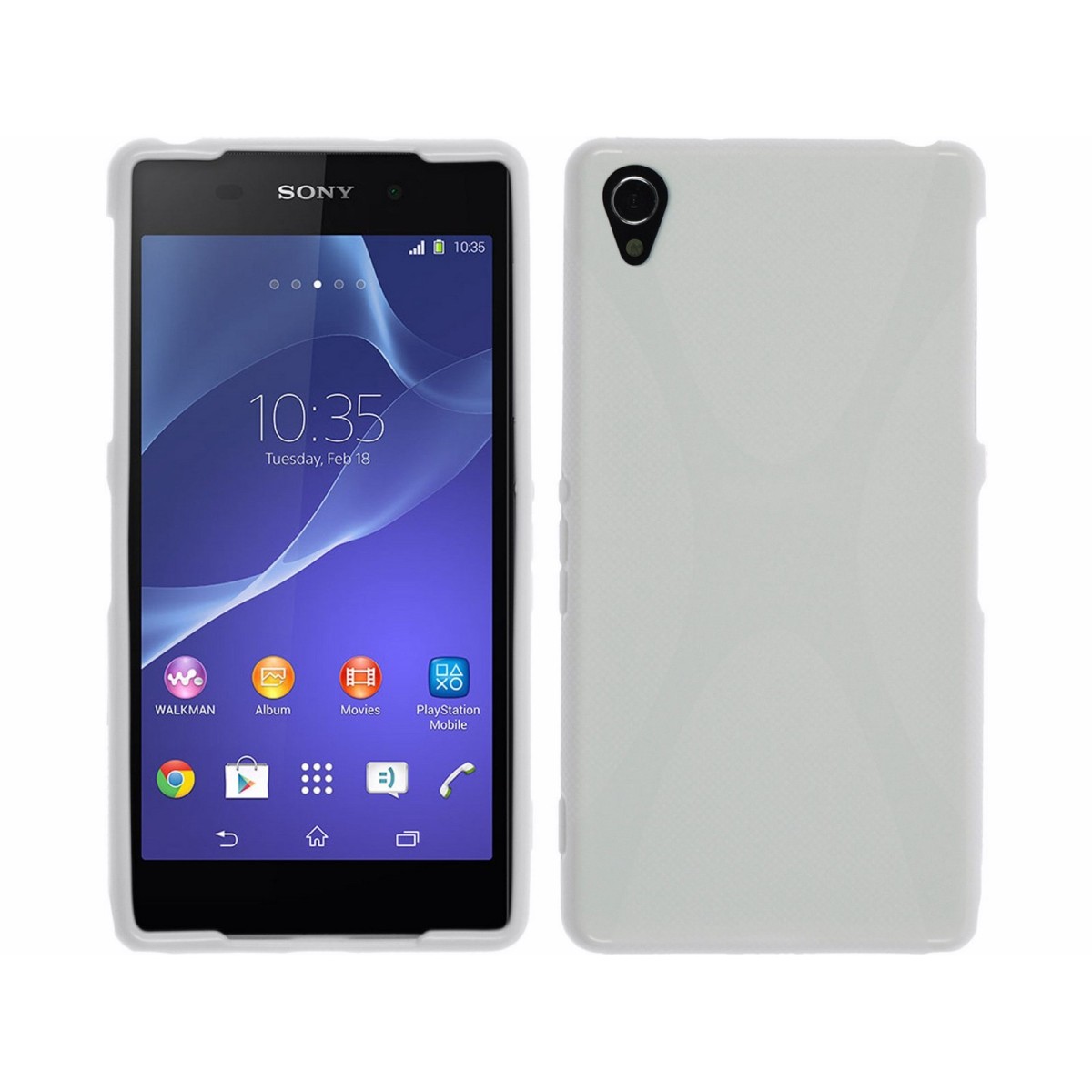 Funda Gel Tpu Sony Xperia Z2 Modelo X Line Color Blanca