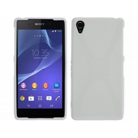 Funda Gel Tpu Sony Xperia Z2 Modelo X Line Color Blanca