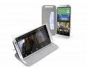 Funda Soporte Casebase Piel Blanca para HTC One 2 (M8)