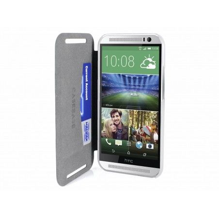 Funda Soporte Casebase Piel Blanca para HTC One 2 (M8)