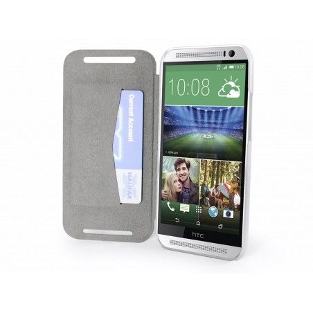 Funda Soporte Casebase Piel Blanca para HTC One 2 (M8)