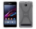 Funda Gel Tpu Sony Xperia E1 Modelo X Line Color Transparente