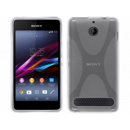 Funda Gel Tpu Sony Xperia E1 Modelo X Line Color Transparente