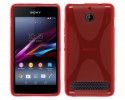 Funda Gel Tpu Sony Xperia E1 Modelo X Line Color Roja