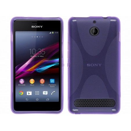 Funda Gel Tpu Sony Xperia E1 Modelo X Line Color Morada