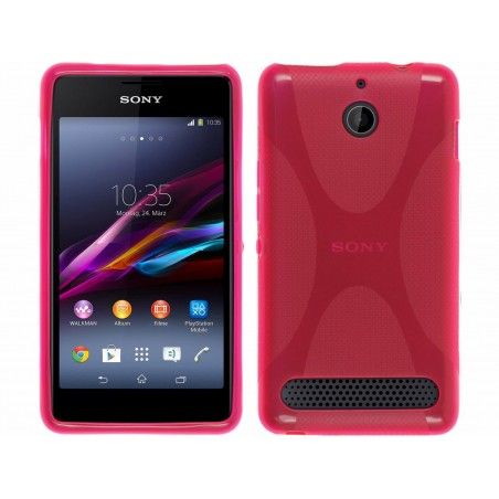 Funda Gel Tpu Sony Xperia E1 Modelo X Line Color Rosa