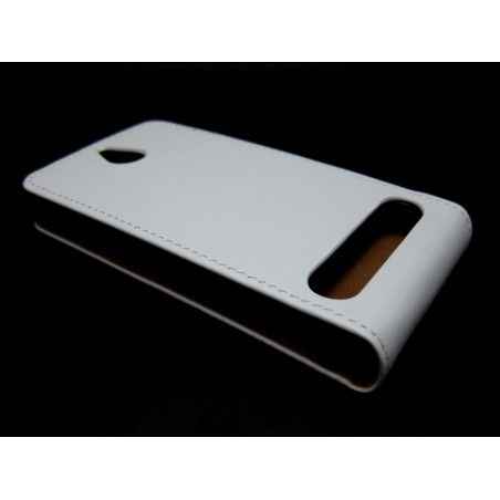 Funda Piel Premium Ultra-Slim Sony Xperia E1 Blanca