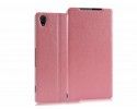 Funda Soporte Piel Texturizada Rosa para Sony Xperia Z2