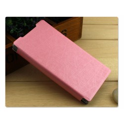 Funda Soporte Piel Texturizada Rosa para Sony Xperia Z2 2