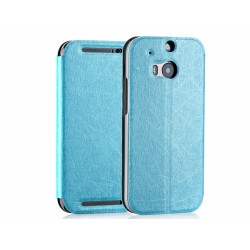 Funda Soporte Piel Texturizada Azul para HTC One 2 (M8)