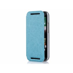 Funda Soporte Piel Texturizada Azul para HTC One 2 (M8) 2