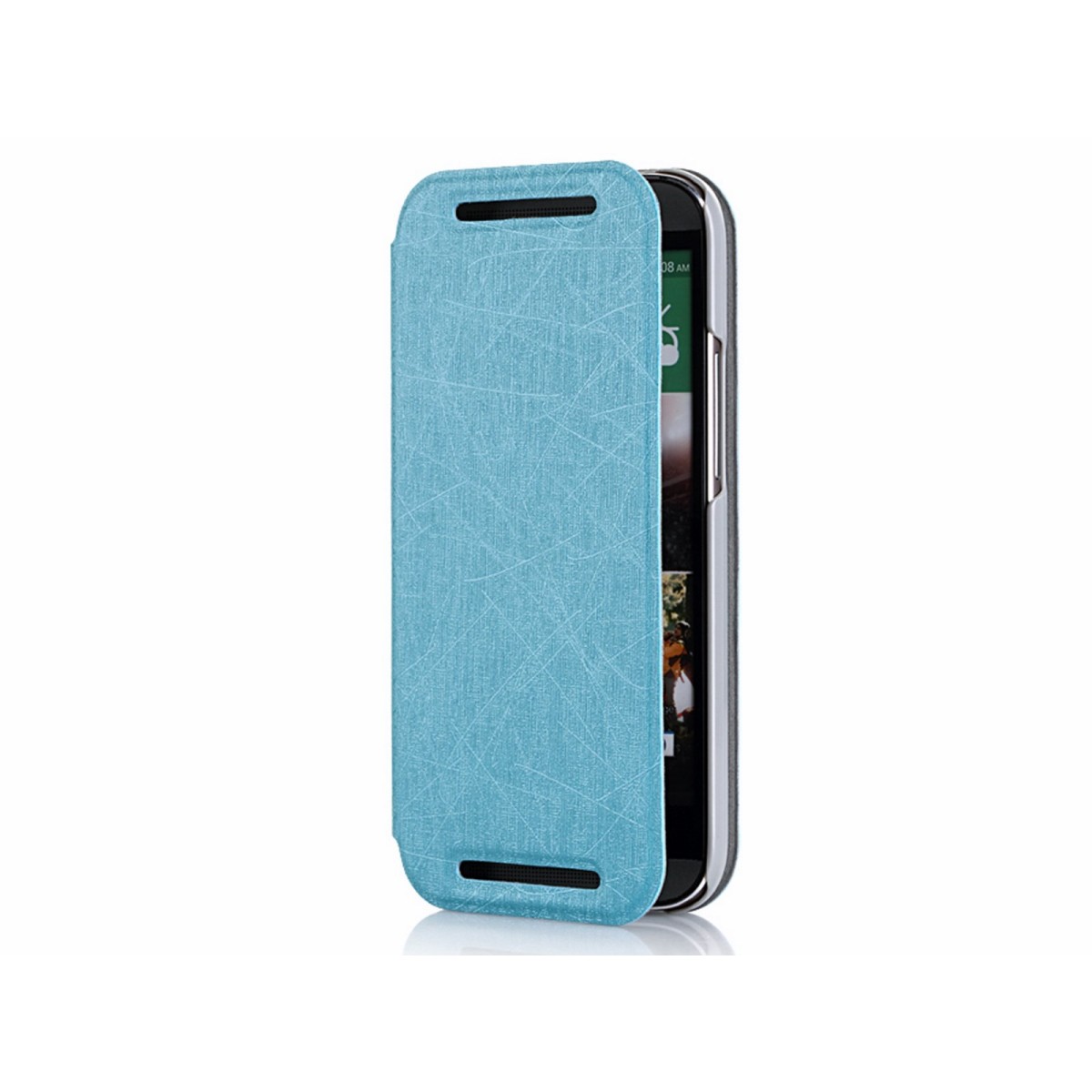 Funda Soporte Piel Texturizada Azul para HTC One 2 (M8)