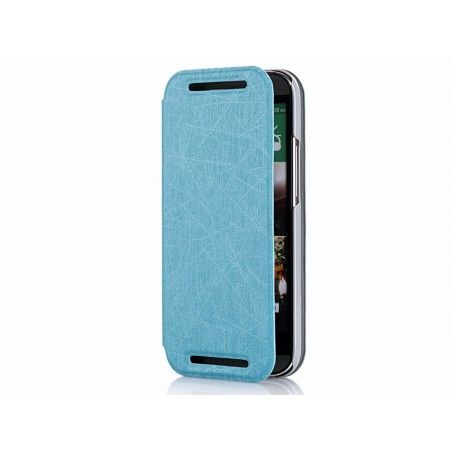 Funda Soporte Piel Texturizada Azul para HTC One 2 (M8)