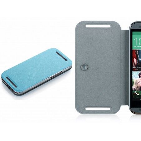 Funda Soporte Piel Texturizada Azul para HTC One 2 (M8)