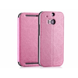 Funda Soporte Piel Texturizada Rosa para HTC One 2 (M8)