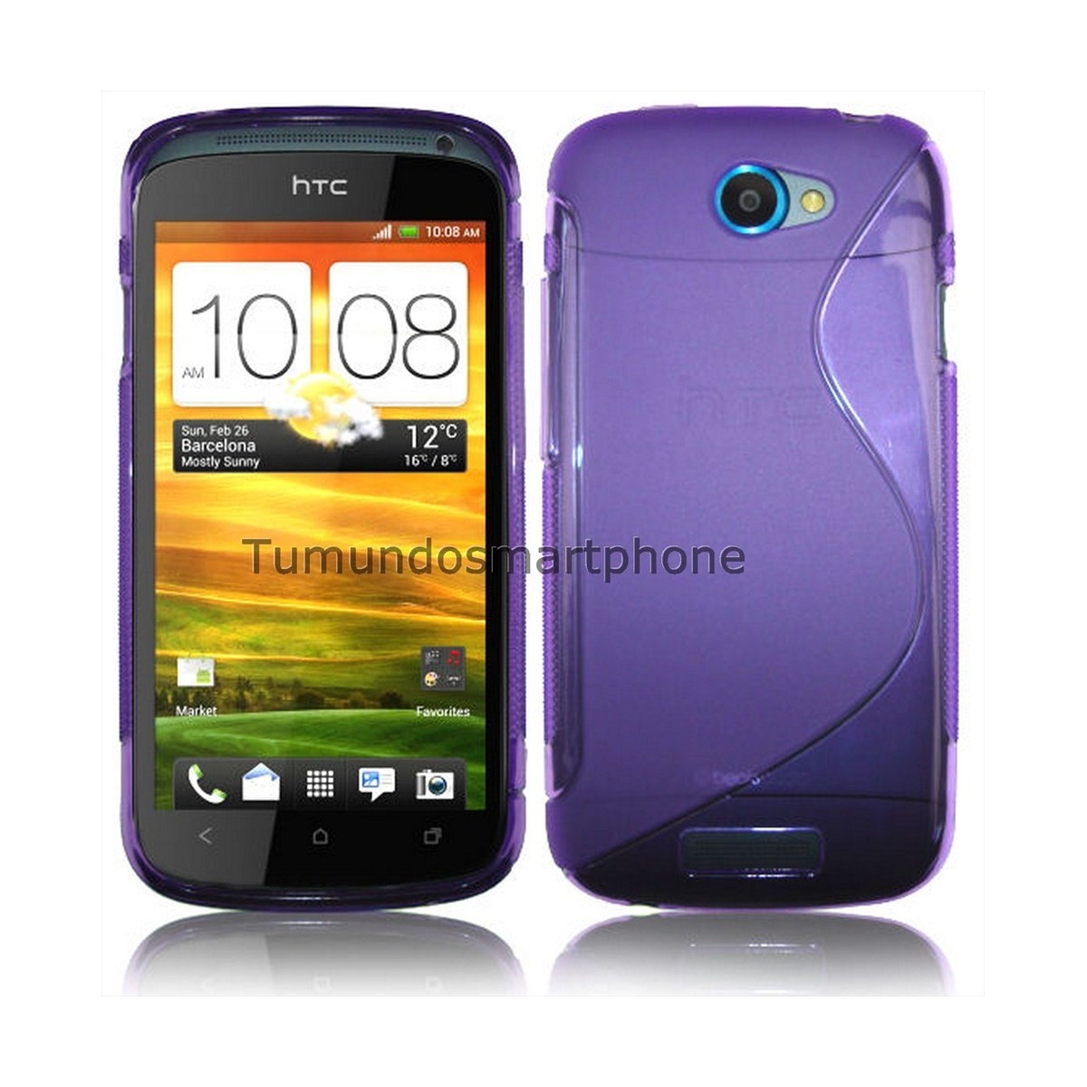 Funda Gel Tpu HTC One S S Line Color Morada