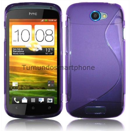 Funda Gel Tpu HTC One S S Line Color Morada